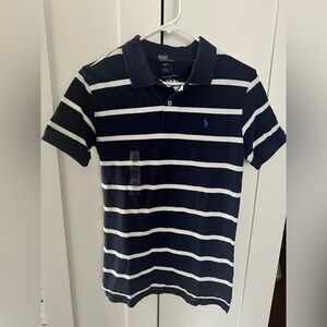 NWT Polo Ralph Lauren Striped Mesh Short Sleeve Boy's Polo Shirt Size L 16-18